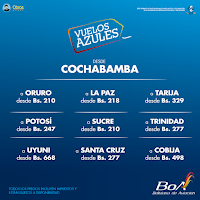 vuelos azules Cochabamba