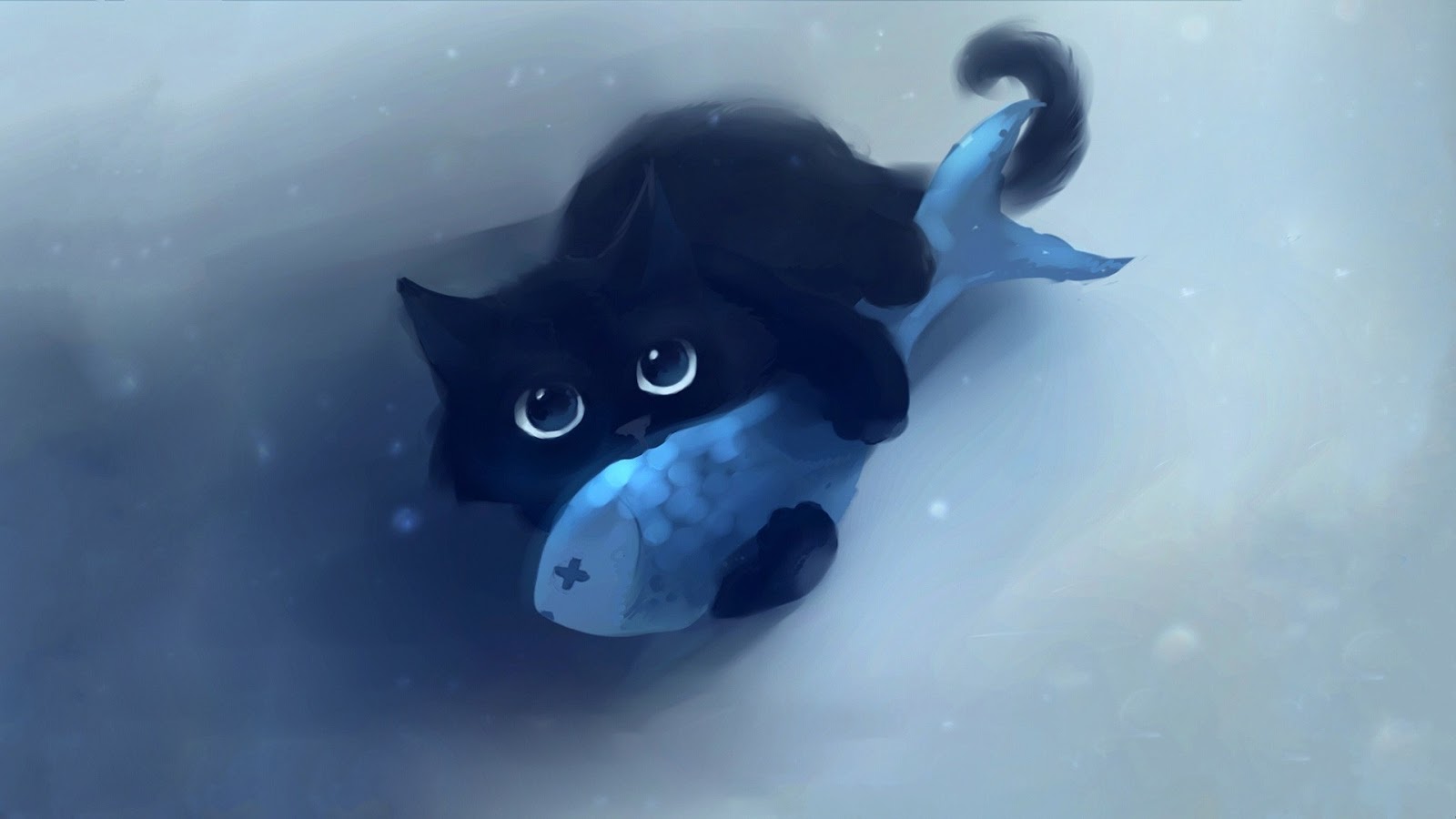 Fish and Cat Mystery Wallpaper