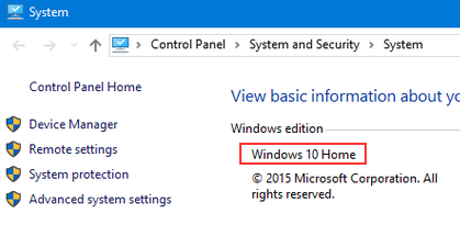 Windows 10 Home Windows 10 Home