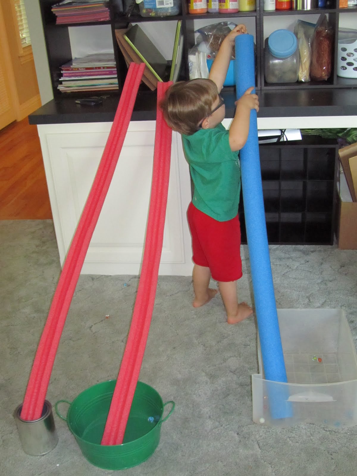 Play Create Explore Pool Noodle Marble Run