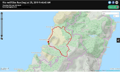 Run route above Nisporto Elba reported on ViewRanger.