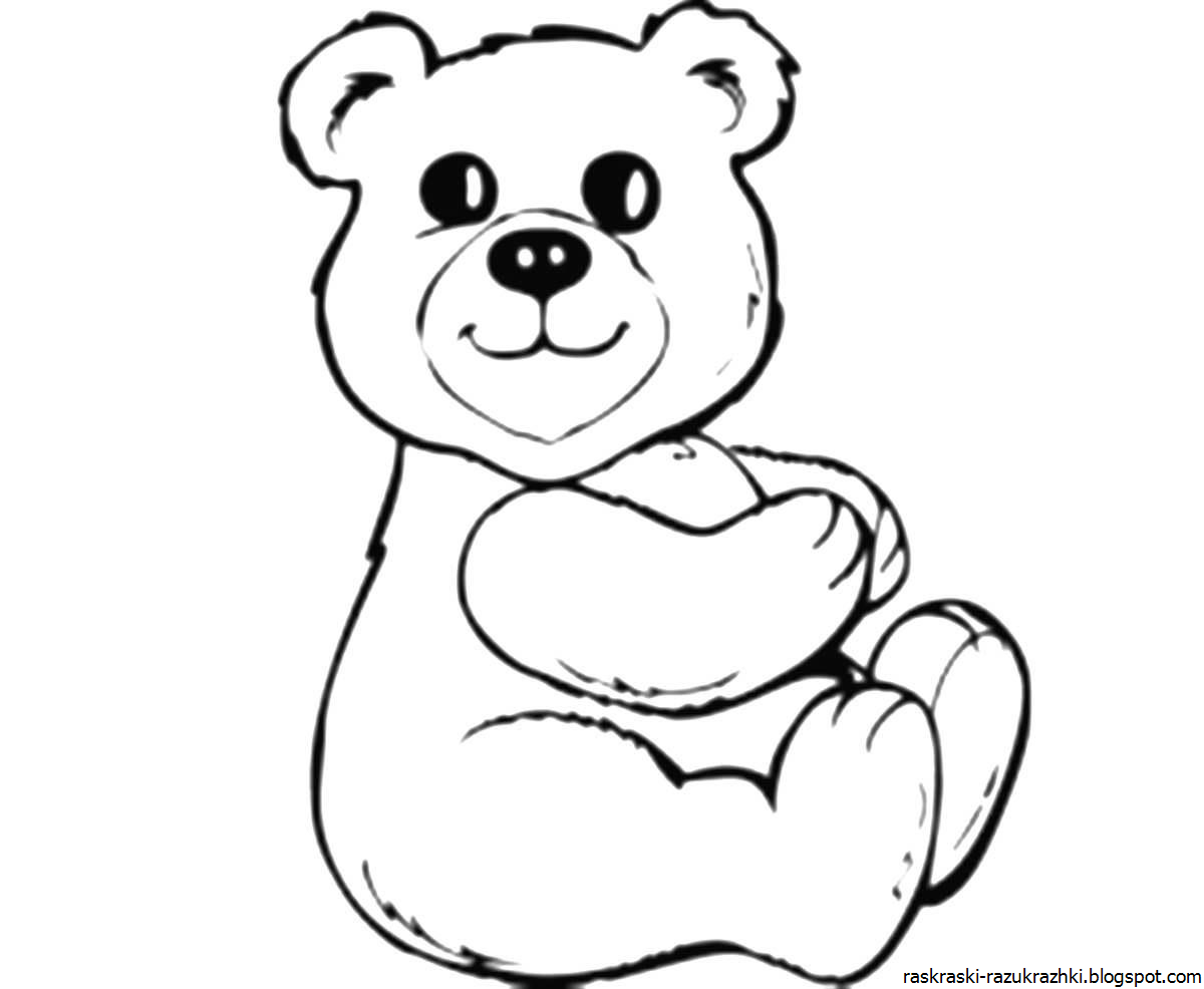 Раскраска Медведь Для Детей 3 4