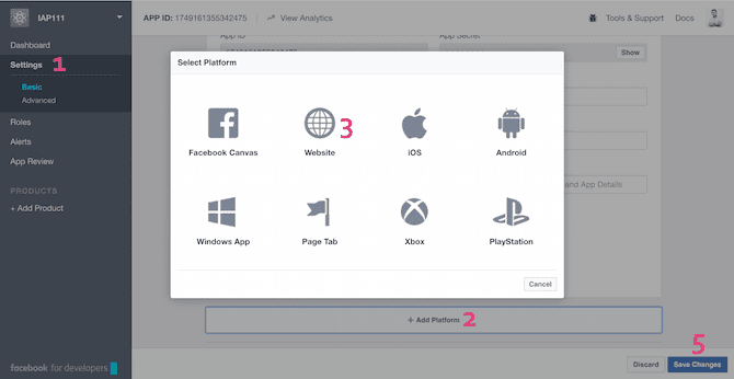 Provide URL to Facebook App Provide URL to Facebook App