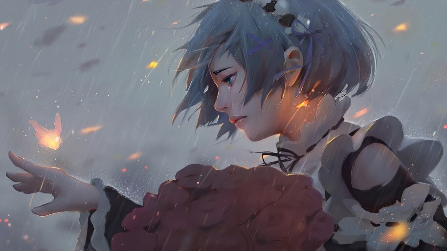 Anime, Girl, Crying, Rem, Re:Zero, 4K, #4.2732