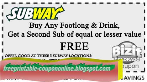 Subway sandwich coupons april 2019