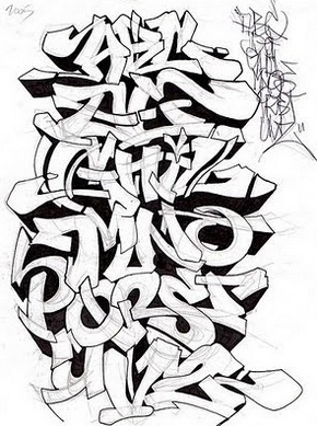 GRAFFITI COLLECTION IDEAS: Graffiti Alphabet Fonts A-Z Basic Design