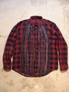 REBUILD BY NEEDLES "Ribbon Flannel Shirt - Indigo Dye & Black Dye" Fall/Winter 2015 SUNRISE MARKET