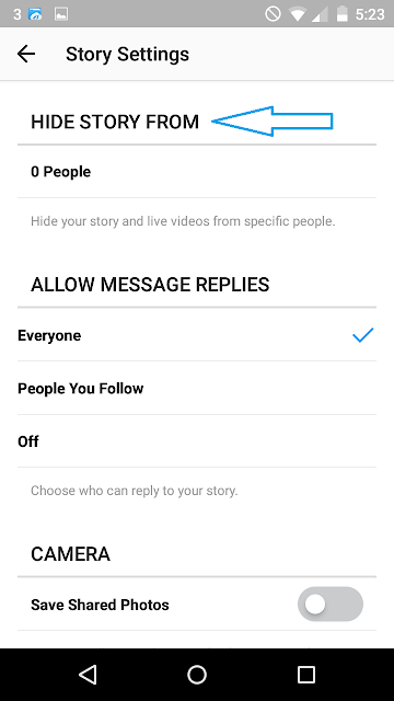 Pilih Hide Story From berfungsi untuk mencari username yang tidak kamu inginkan untuk melihat instagram stories kamu