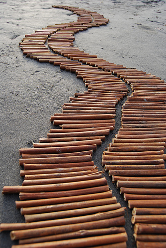heaven Can Wait - Celebration of Nature Stick path by Andy Goldsworthy