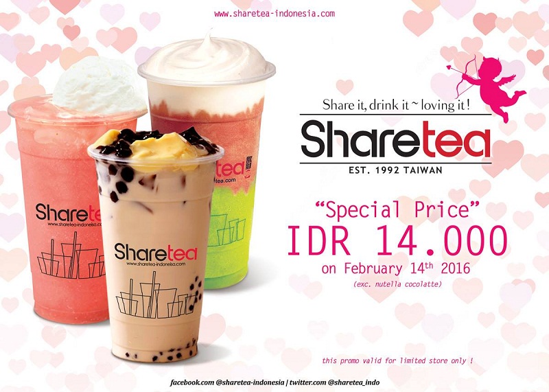 Spesial Valentine sharetea memberikan harga spesial di hari kasih sayang un...