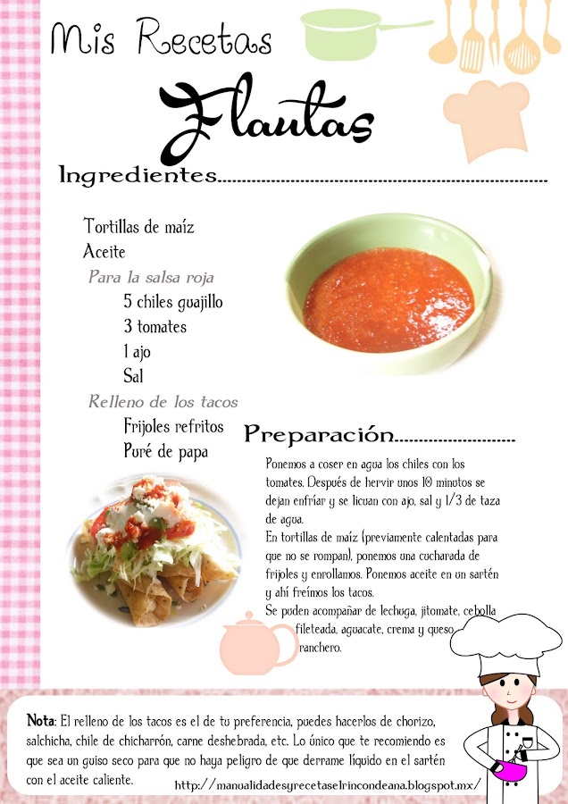 Flautas, comida tradicional mexicana