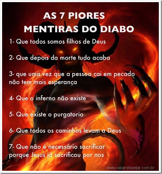Frases FJU-PA: AS 7 PIORES MENTIRAS DO DIABO