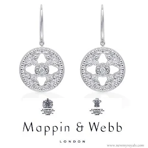 Kate Middleton accessorised with her Mappin & Webb Empress earrings