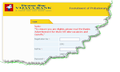 Vijaya Bank Clerk Recruitment 2012 Online Form