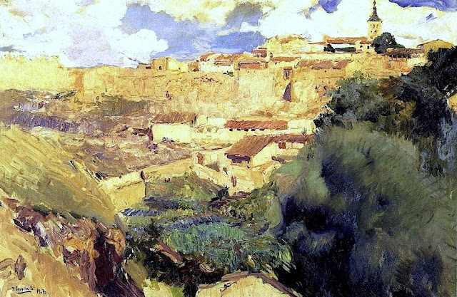 Murallas de Segovia Murallas de Segovia, Paisaje de Segovia, Paisaje de Segovia, Joaquín Sorolla y Bastida, Joaquín Sorolla, Paisajes de Joaquín Sorolla, Impresionismo Valenciano, Joaquín Sorolla Bastida