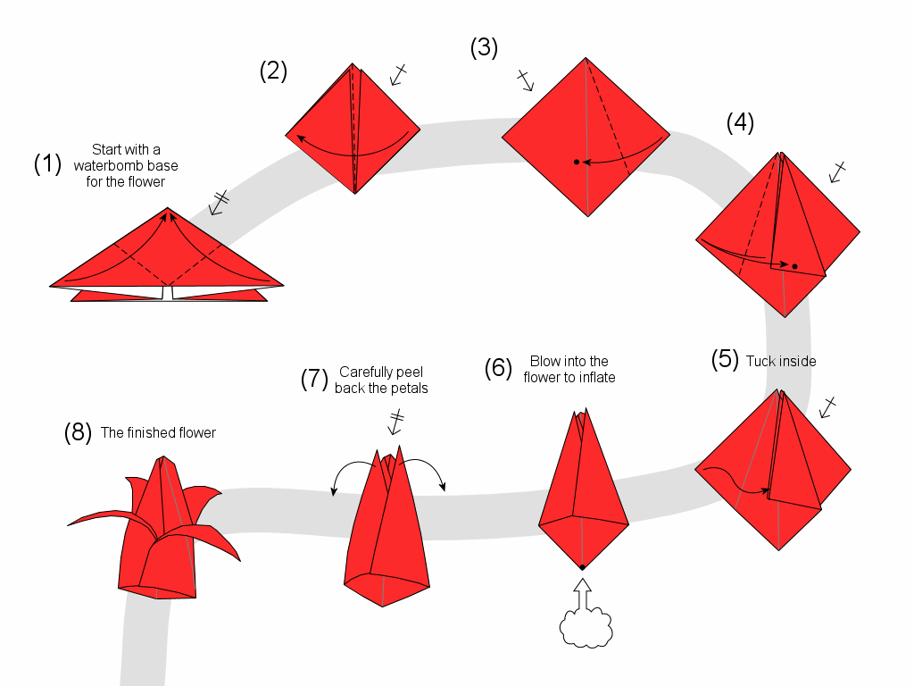 Cara Membuat Origami Bunga Tulip  3 Dimensi Cara Membuat 