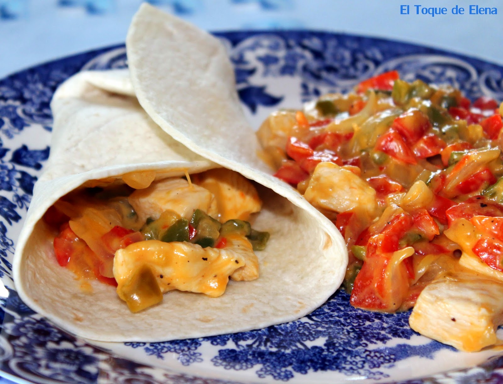 FAJITAS DE POLLO CON QUESO