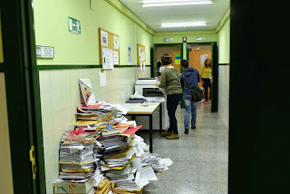 Instalaciones vacías del instituto Trueba tras el desalojo