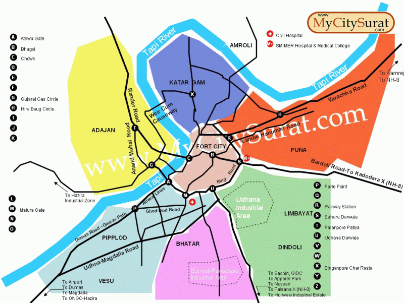 Zankhvav Surat Map