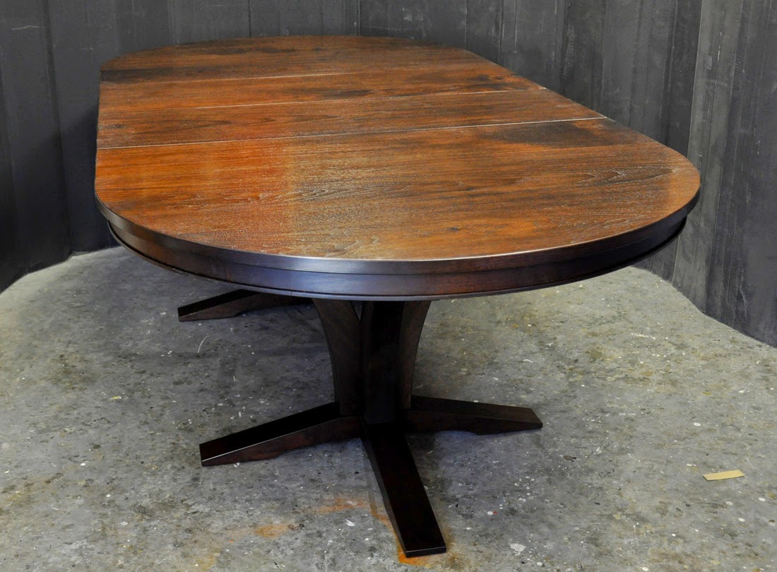 another round walnut table .. new pedestal design lumber woodworking