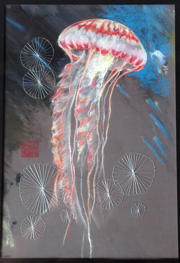 Pastels, A New Personal Journey "Jellyfish Dream" Pastel with mixed media