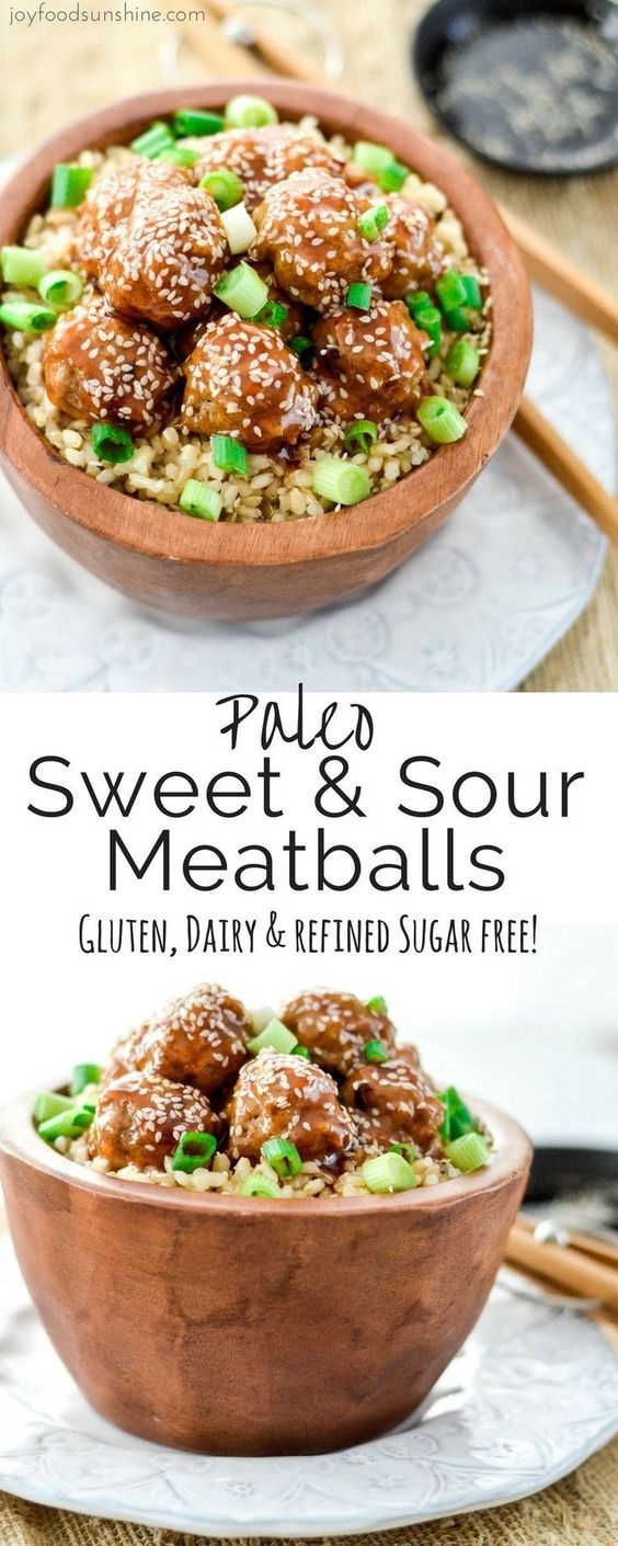 Healthy Paleo Sweet and Sour Meatballs