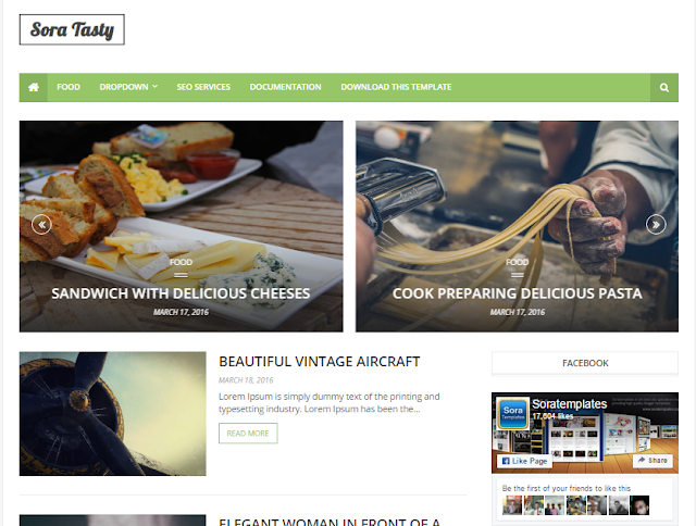 Sora Tasty Blogger Templates