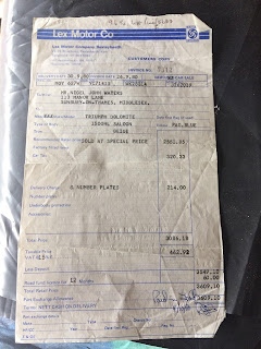 Lex Motor Co invoice 26 September 1980
