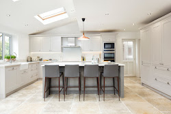 kitchen shaker grey units cornforth gray island cabinets painted farrow ball maple traditional breath moles cabinetry contrasting outer shades 3white