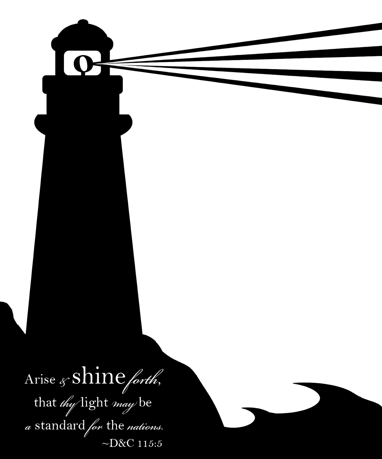 free lighthouse clipart black and white - photo #48