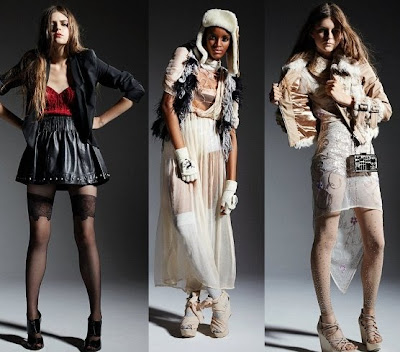 Topshop Christmas 2010 Lookbook 4 Leather skirts bustier corsets feathered capes sexy jackets