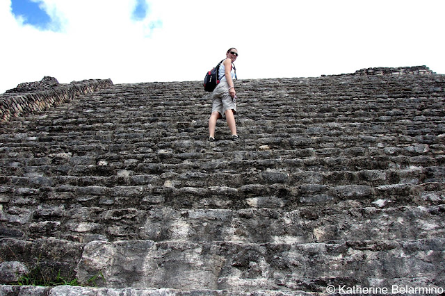 Steps up the Caracol Mayan Ruins, Belize