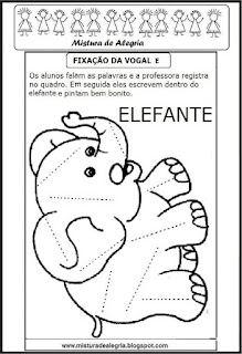 elefante Treino ortográfico letra E de elefante