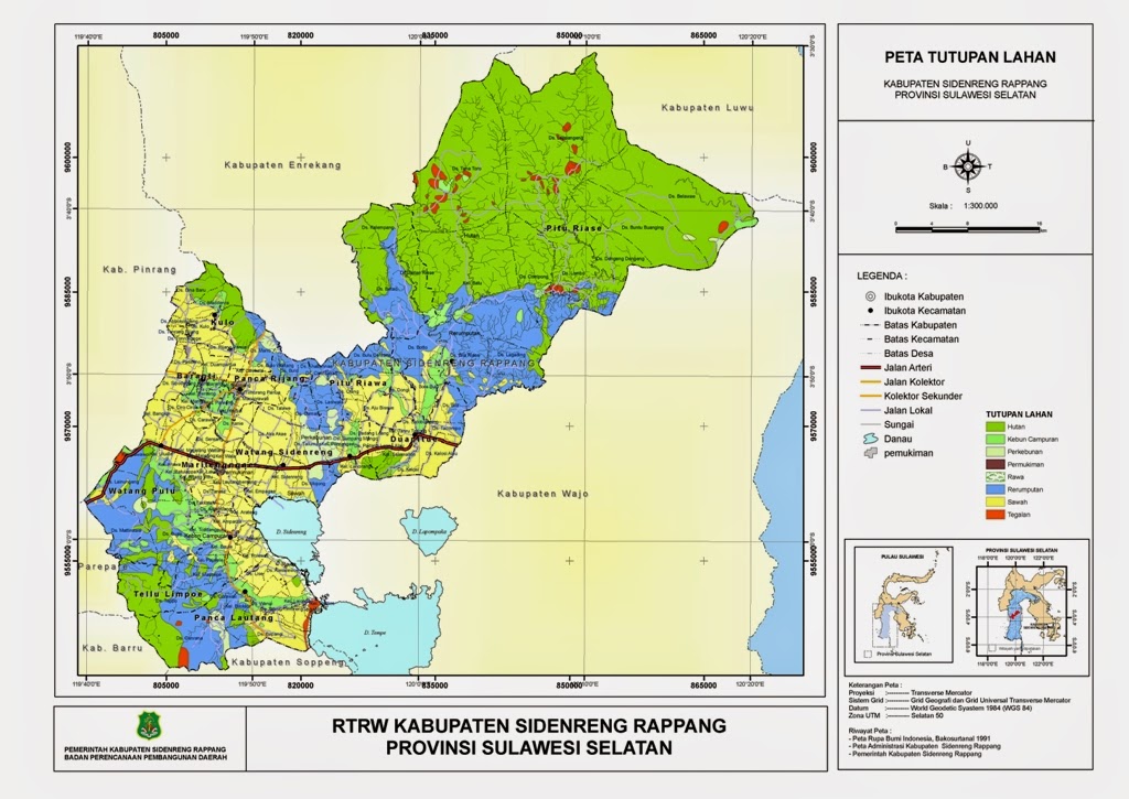 Peta Kabupaten Sidenreng Rappang