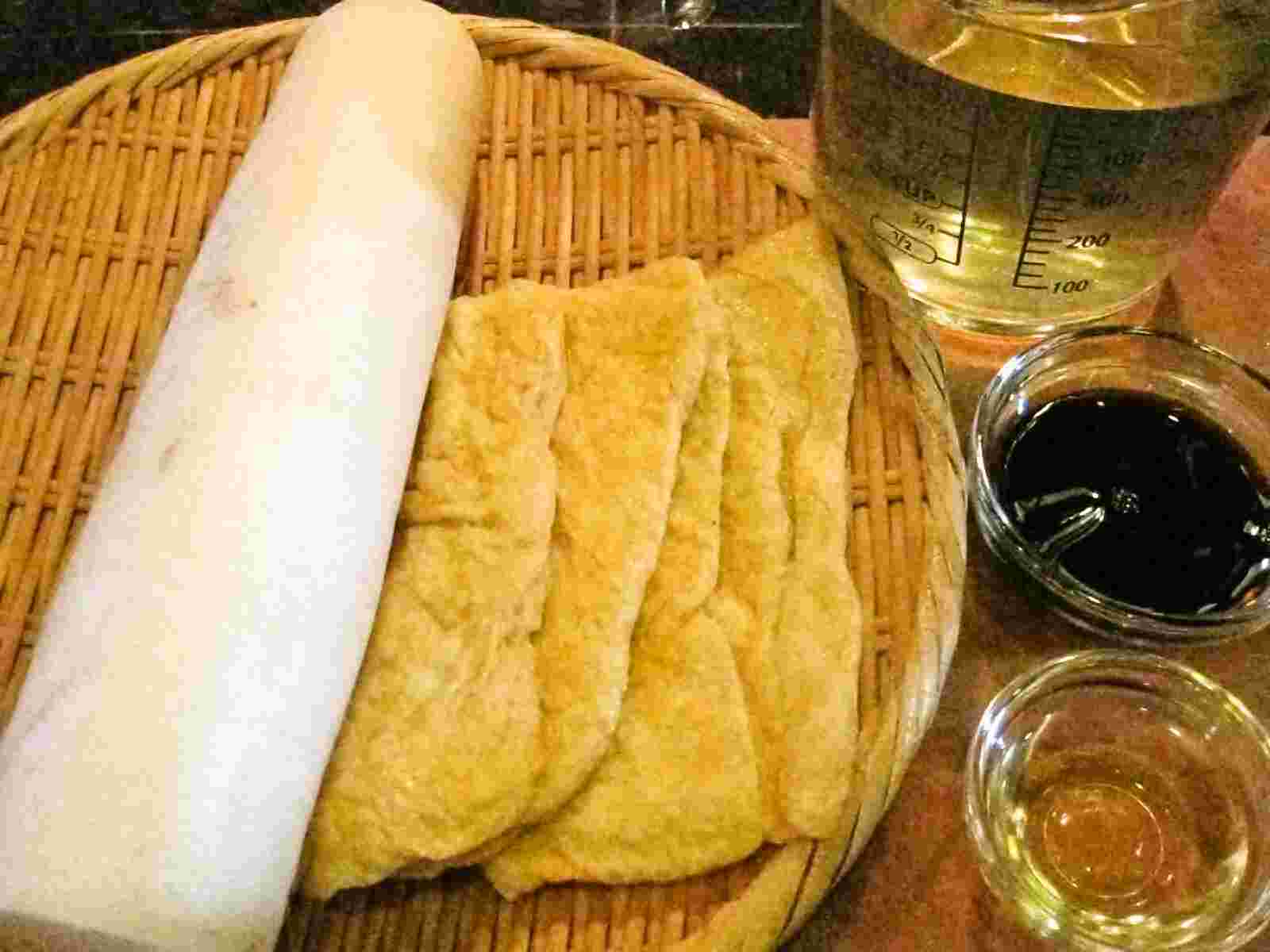 Recipes for Tom Daikon to usuage no nimono / daikon radish and thin