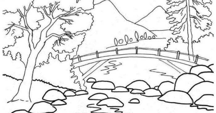 Sketsa Gambar Pemandangan Alam Pegunungan Sketsa Gambar Pemandangan Alam Pegunungan