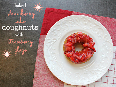 Love, Laurie: Baked Strawberry Cake Doughnuts w/ Strawberry Glaze