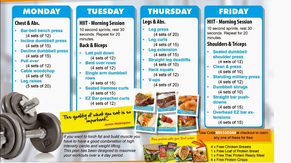 Synergy Fitness Systems 4 Day Muscle Building Workout Plan