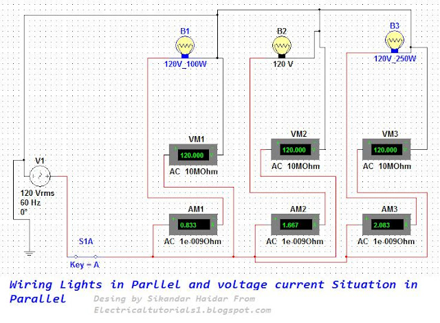 Wiring Lights In Parallel Complete Guide | Electrical ... light bulb wiring diagram parallel 