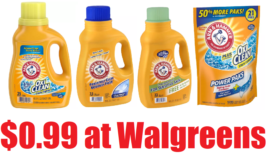 Arm & Hammer Laundry Detergent Liquid or Laundry Detergent Pods Only 99