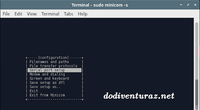 Cara menggunakan kabel console di linux dengan minicom Cara setting minicom -s di linux