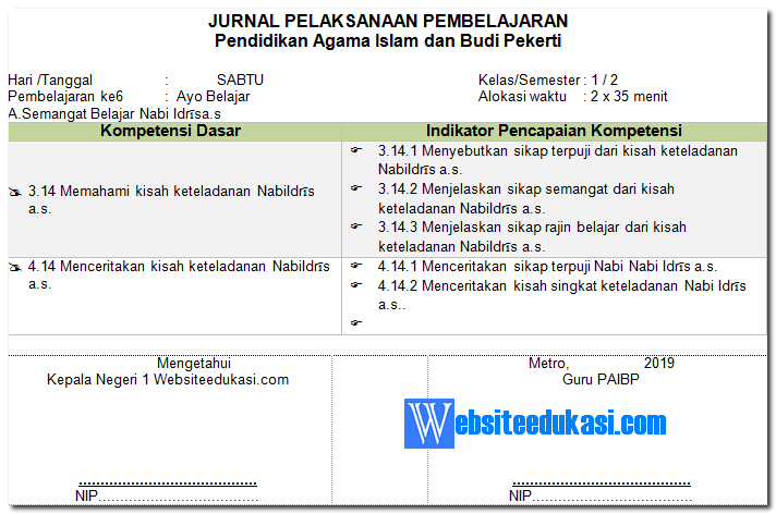 32+ Kumpulan Contoh Jurnal Guru Pendidikan Agama Yang baik dan Benar