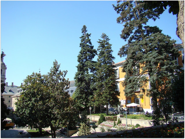 Jardines: Plaza Jacinto Benavente, San Lorenzo de El Escorial (Madrid).