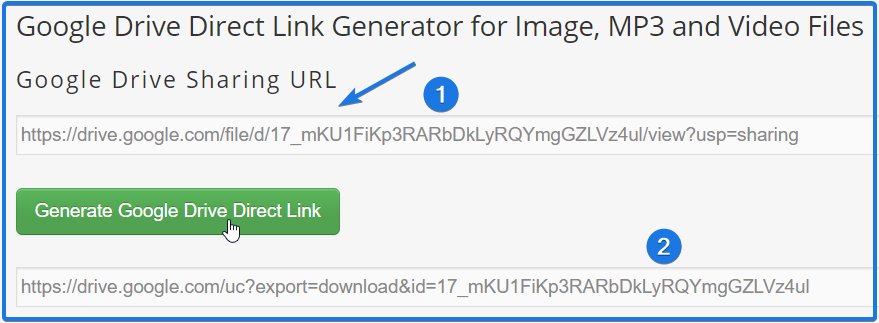 google drive download link generator