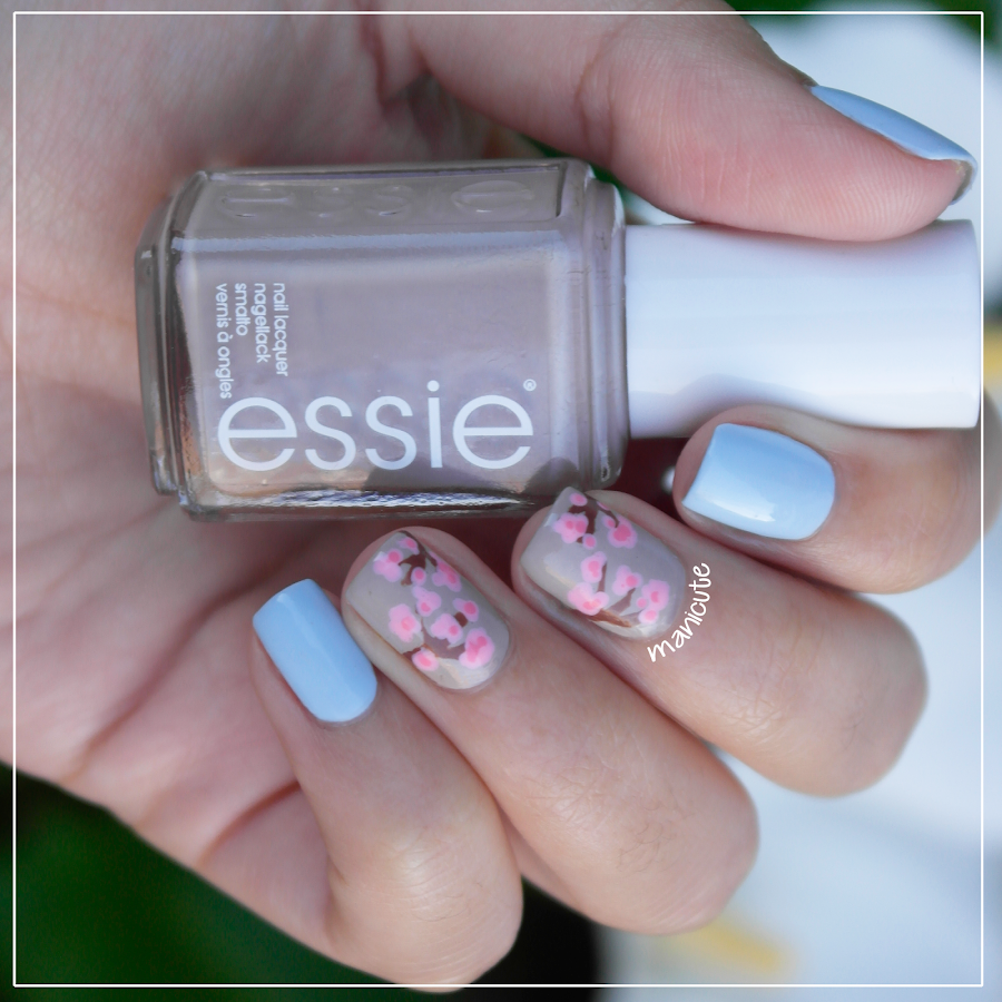 cherry blossom nails masglo solidaria essie sand tropez