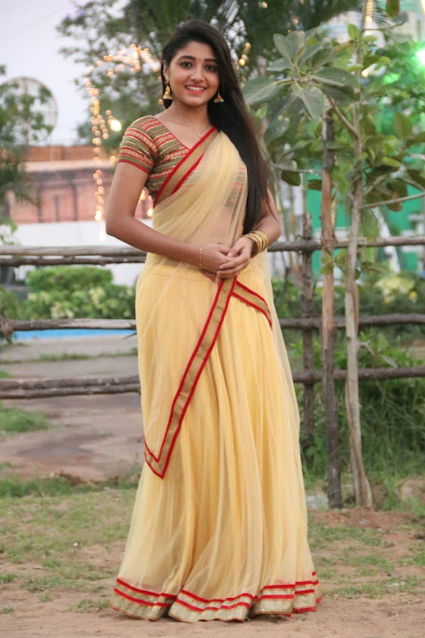 Adhiti Menon in transparent saree