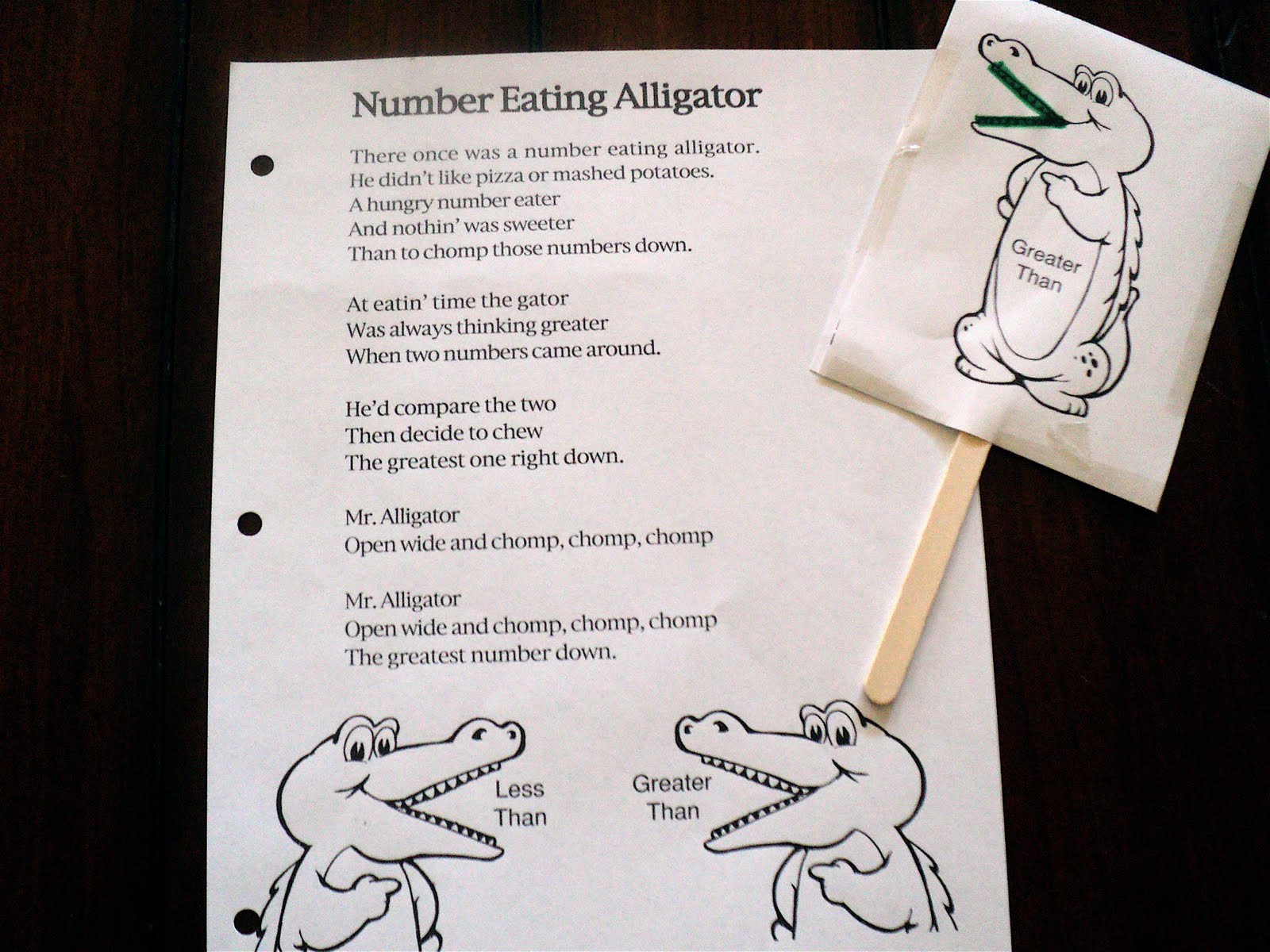 Math Monday ~ The Number Eating Alligator {Greater Than/Less Than}