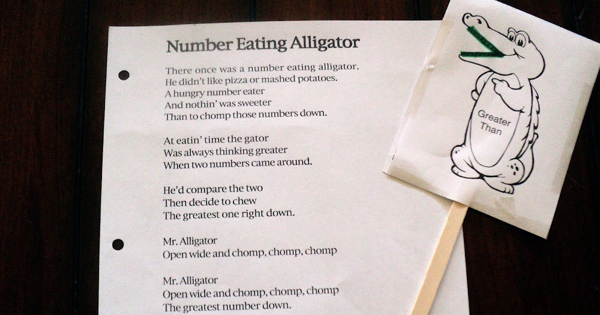 Math Monday ~ The Number Eating Alligator {Greater Than/Less Than}