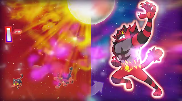 Incineroar Pokémon Sun Moon trailer appearance Litten Torracat roar