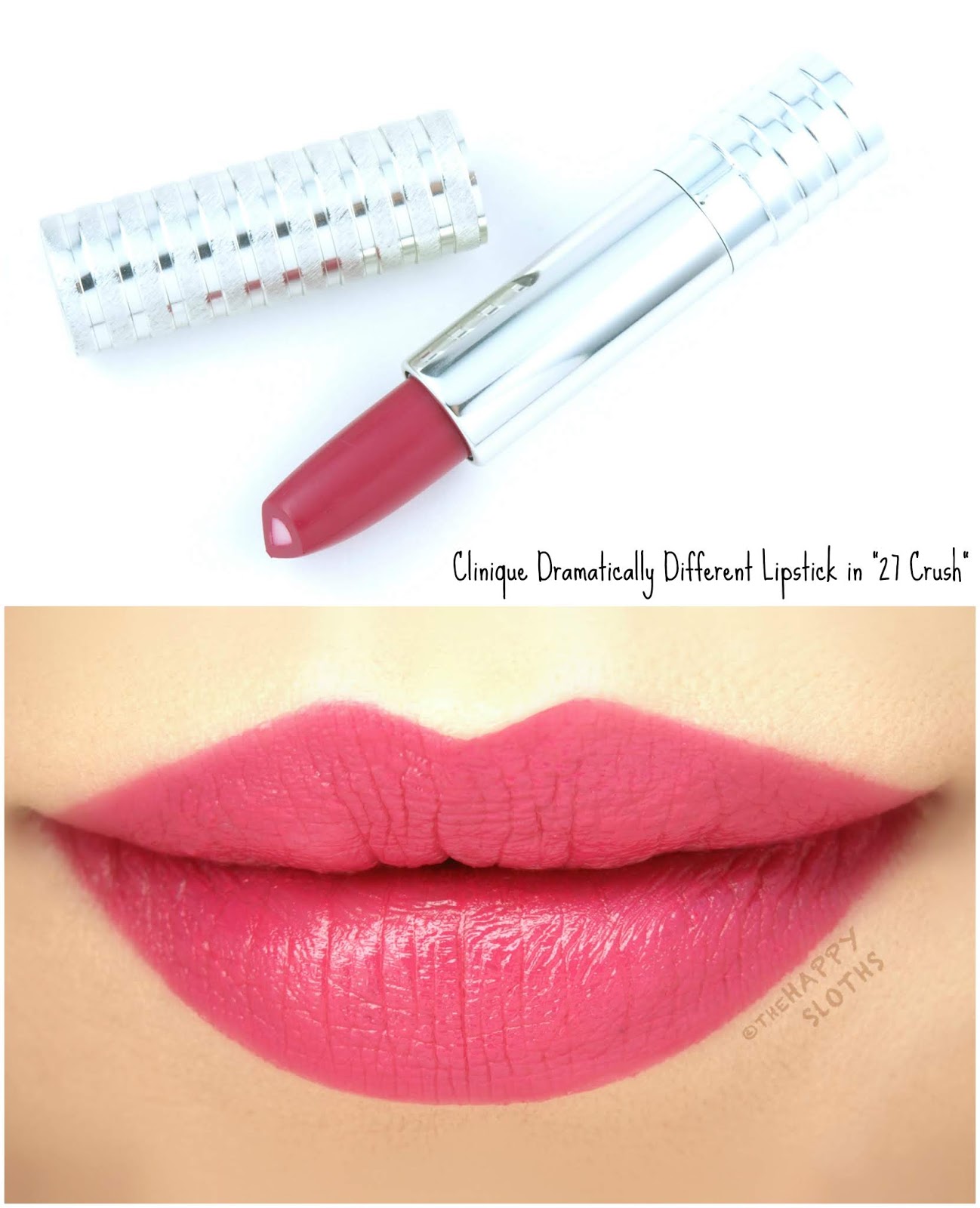 Clinique | Dramatically Different Lipstick Shaping Lip Color in "27 Crush": Review and Swatches